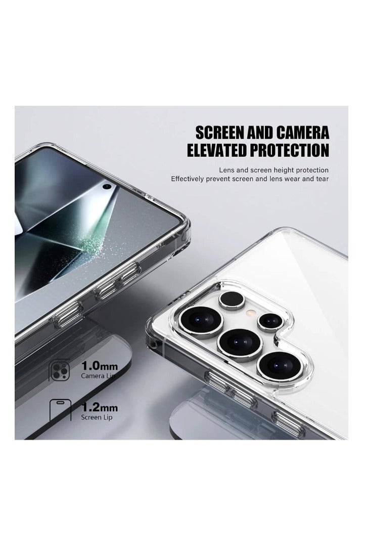 جيرفور جراب موبايل جالكسي اس 25 الترا (Galaxy S25 Ultra) مضاد للصدمات, غطاء حماية مضاد للخدش يدعم الشحن اللاسلكي ماج سيف, مصنوع من البولي يورثين الحراري عالي الجودة - شفاف - Image 3
